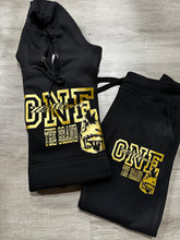 Load image into Gallery viewer, One million wild life black gold jogger suit gold plated, wolf