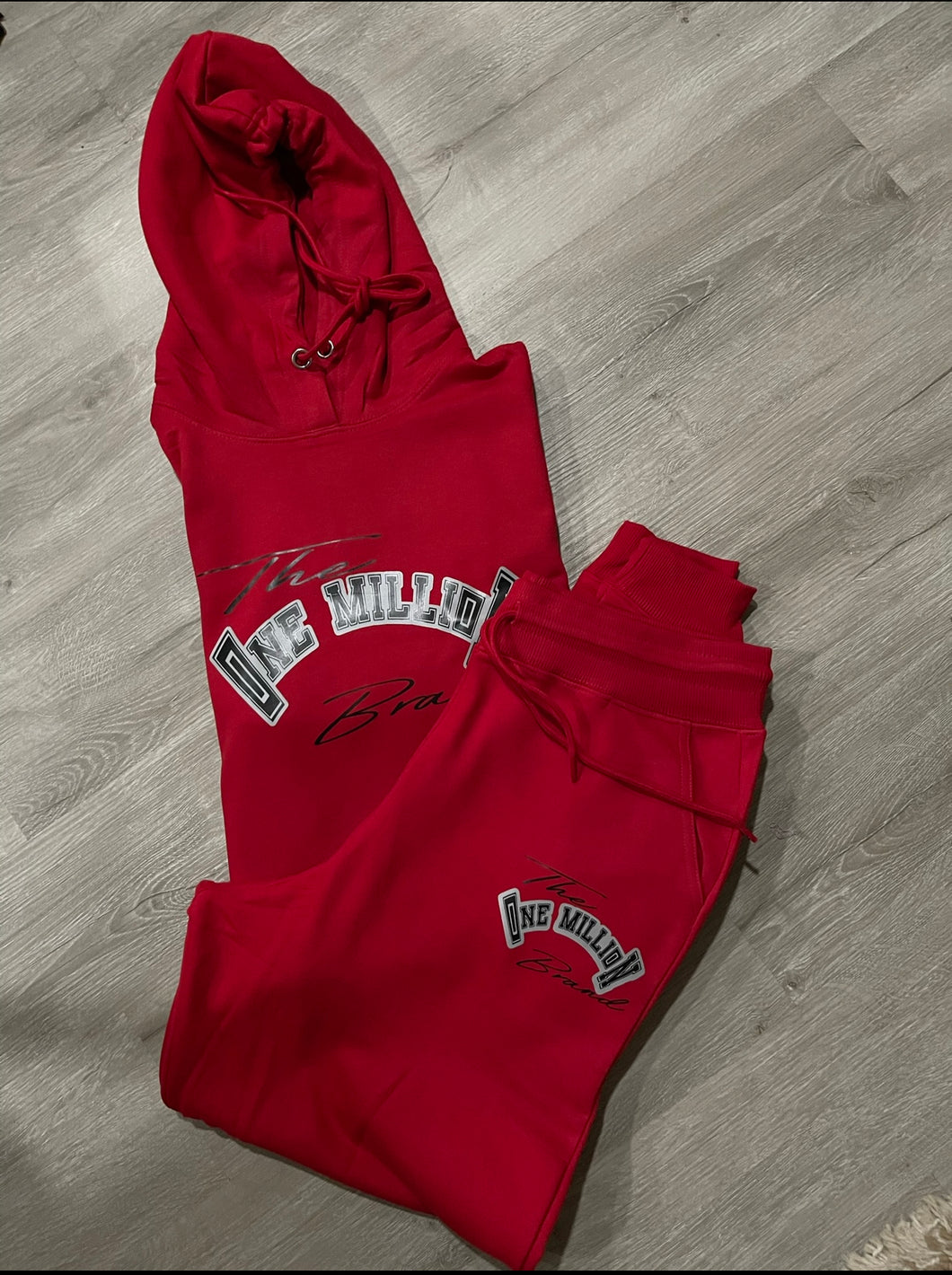 Red the one million brand hoodie jogger suit the one million brand